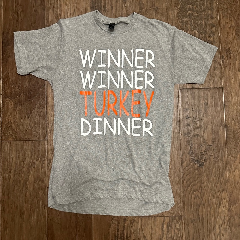 Winner Winner Turkey Dinner Ladies Cut T-Shirt - Size M